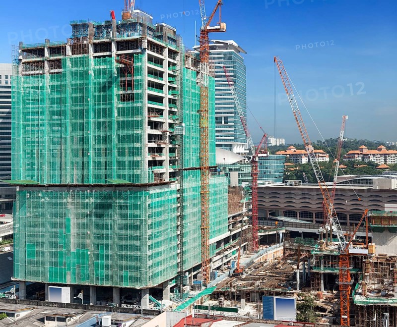 Modern building constraction site works