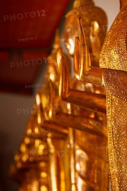 Buddha golden statue blessing hand