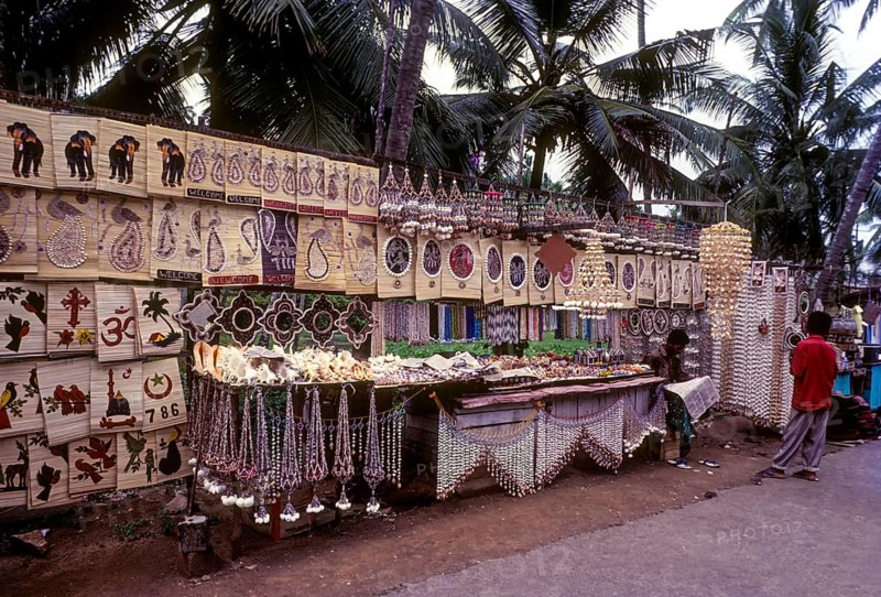 Handicrafts for sale at Kovalam beach near Thiruvananthapuram Trivandrum