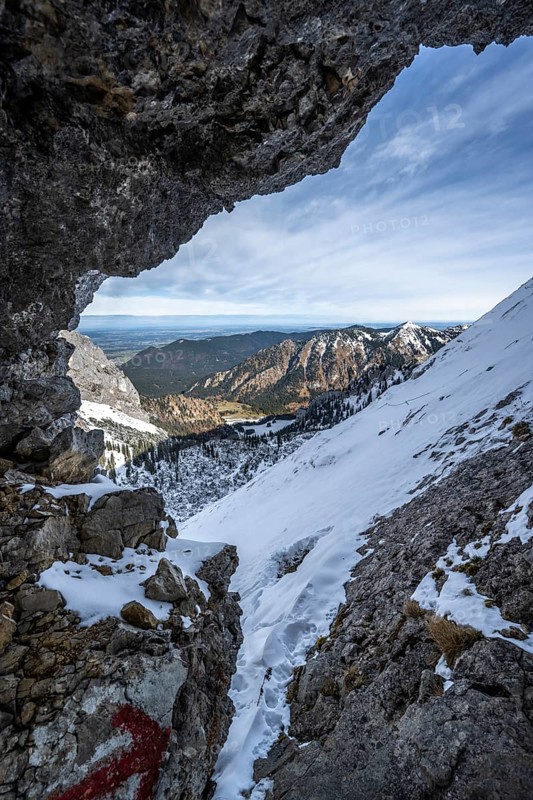 View through rock hole