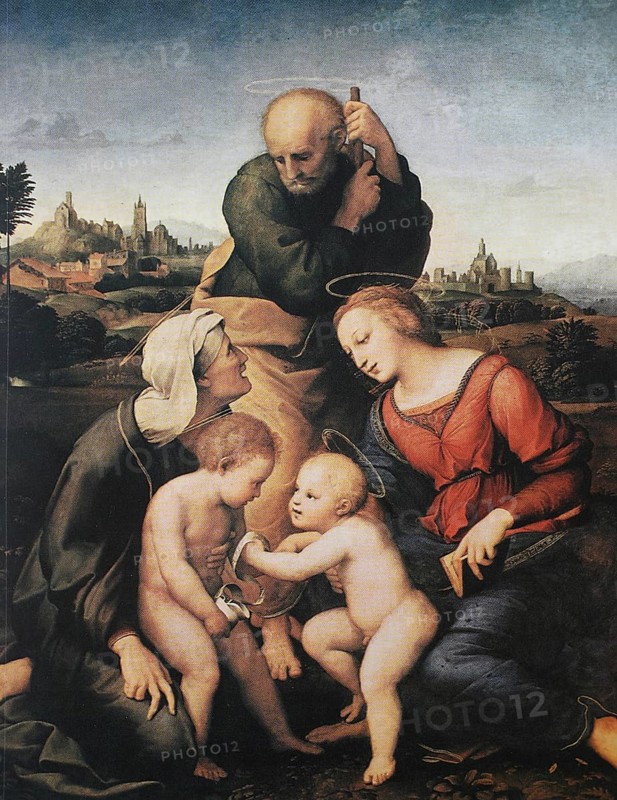 The Holy Family from the House of Canigiani. by Raffaello Sanzio da Urbino