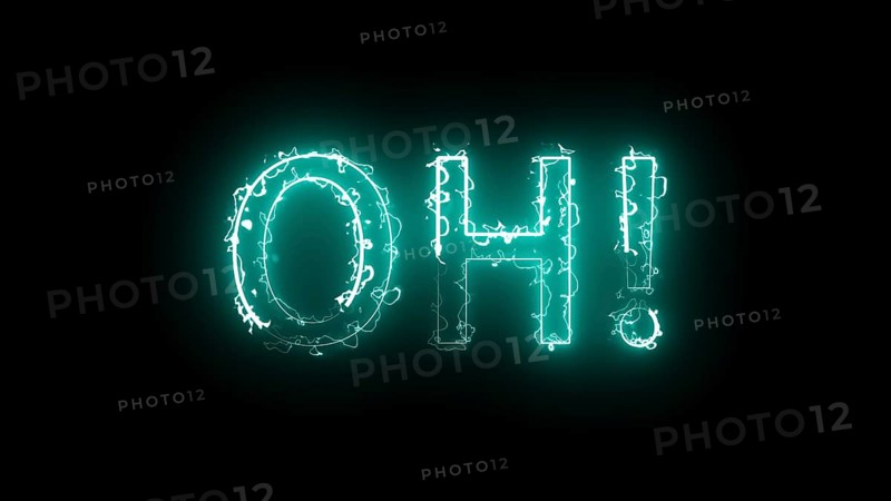 Burning letters of OH! text