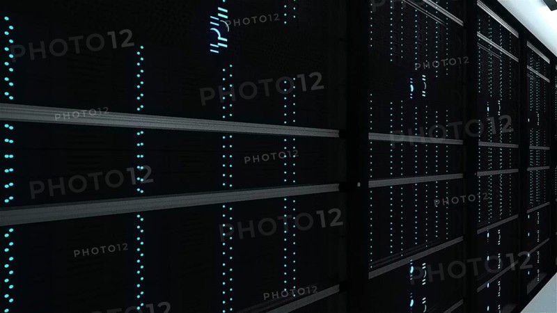 Modern server room interior in datacenter