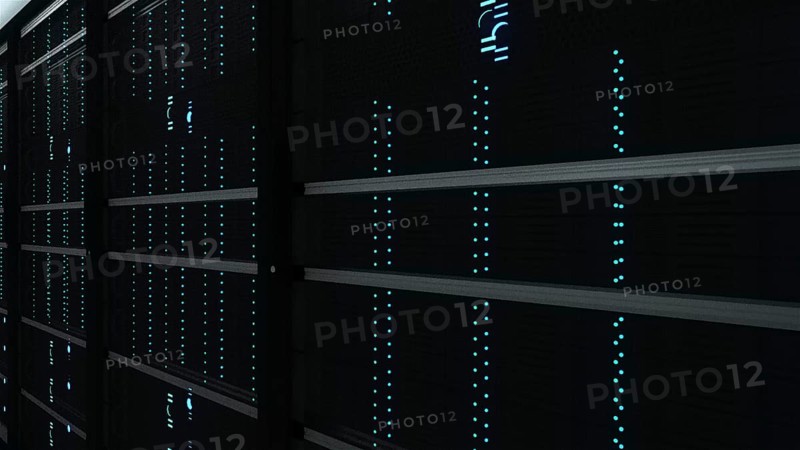 Modern server room interior in datacenter
