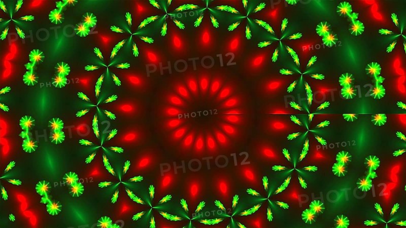 Beautiful kaleidoscope with neon flowers