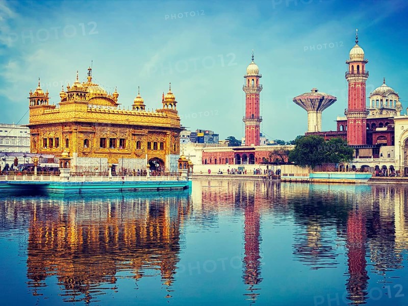 Vintage retro effect filtered hipster style image of famous indian toursit landmark and sacred pilgrimage site