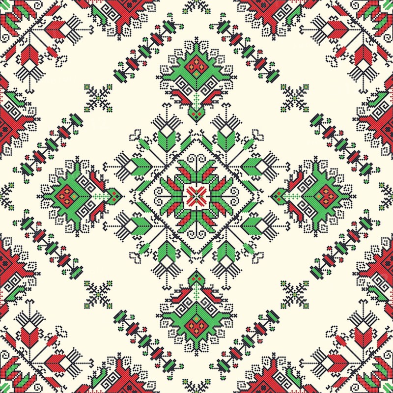 Traditional Bulgarian embroidery vector pattern