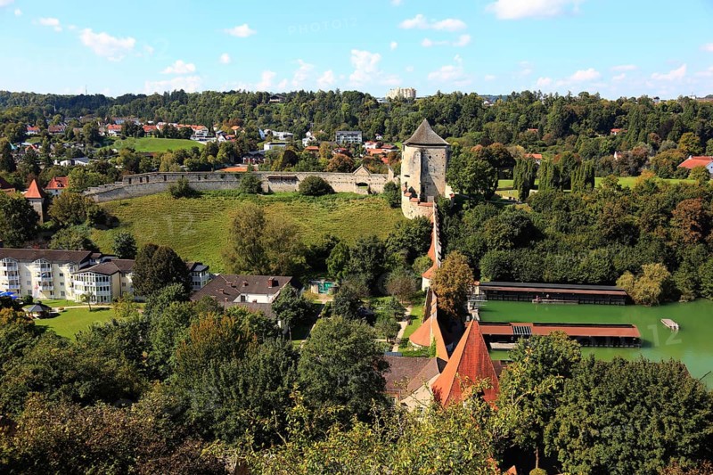 View from the castle towards the Woehrsee lake