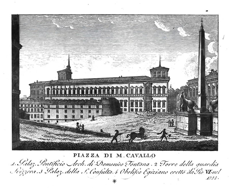 Piazza di Monte Cavallo in front of the Quirinal Palace in Rome