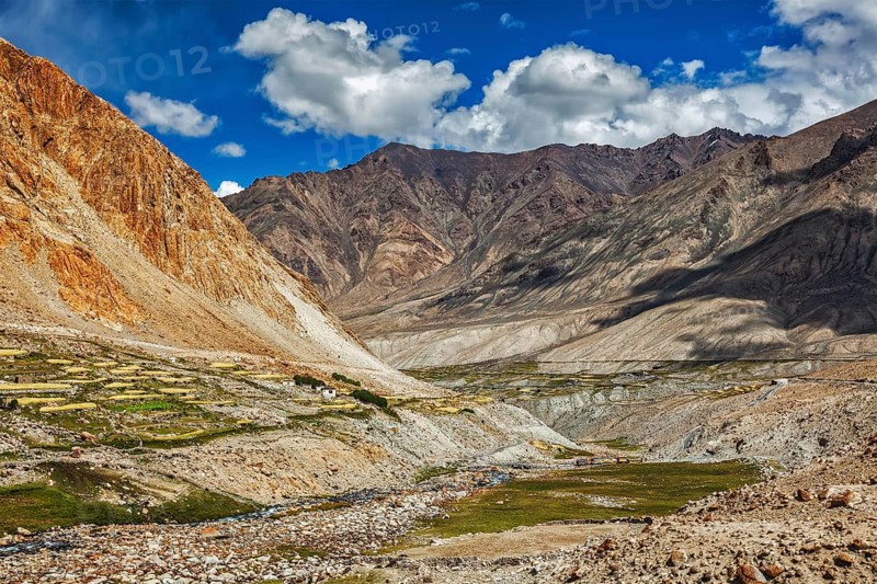 Kardung village in Himalayas in Ladakh