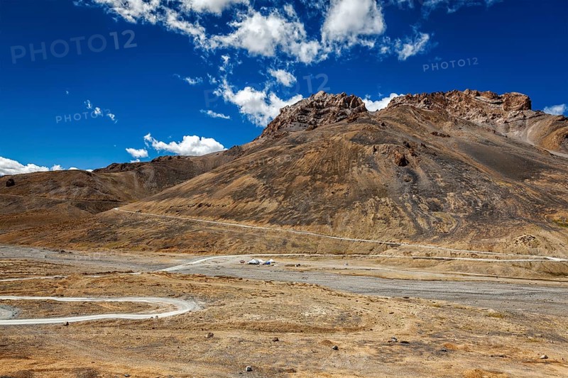 Manali-Leh trans Himalayan road to Ladakh in Indian Himalayas. Ladakh