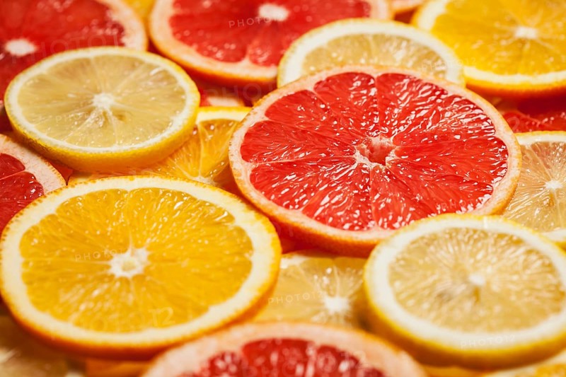 Colorful citrus fruit