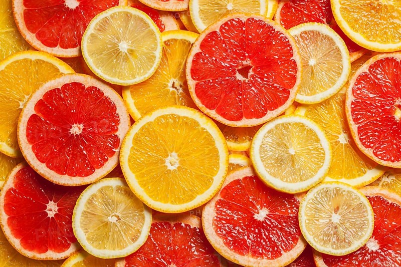 Colorful citrus fruit