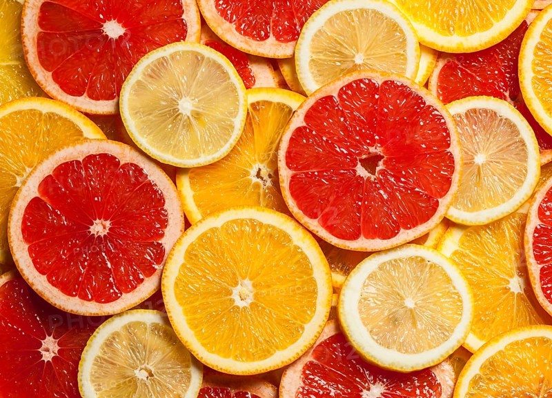 Colorful citrus fruit