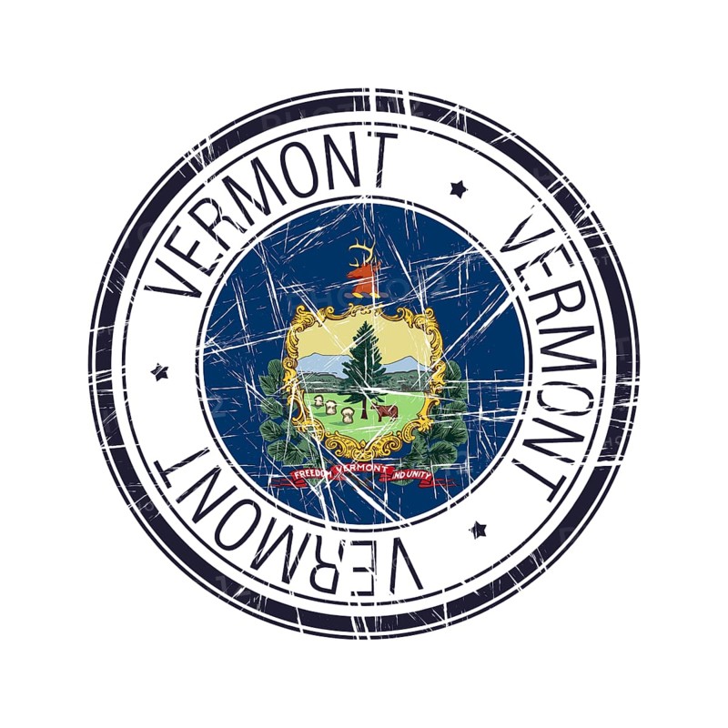 Great state of Vermont postal rubber stamp