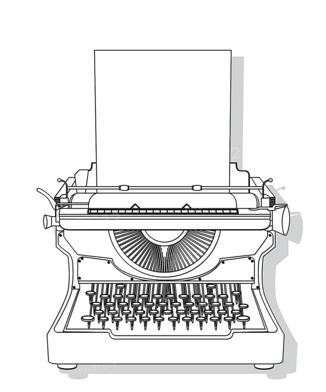 Outlined typewriter vector design