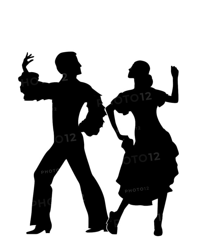Rumba dancers silhouettes