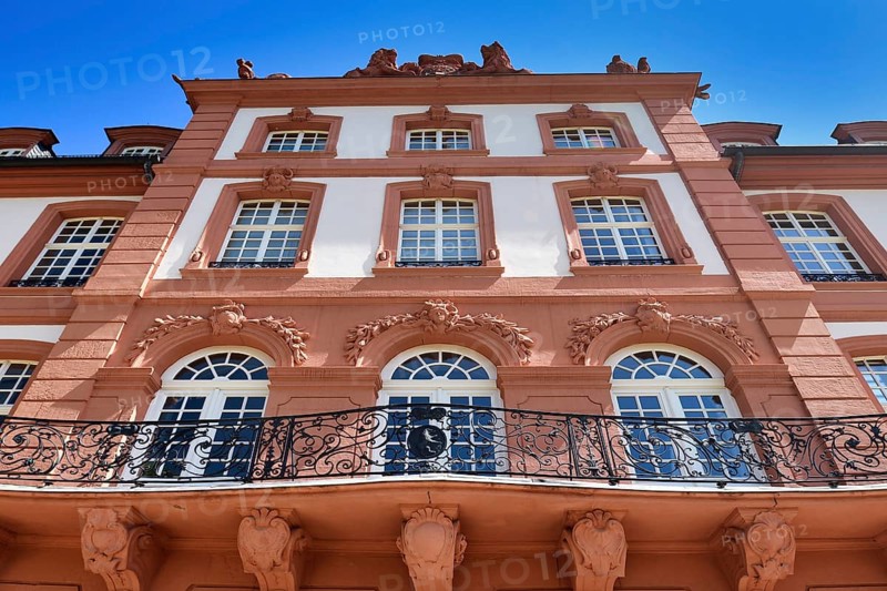 Part of facade of baroque palace called 'Schloss Biebrich'