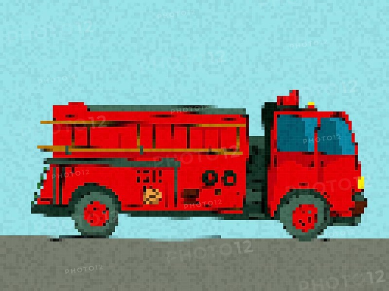 Pixel art fire truck
