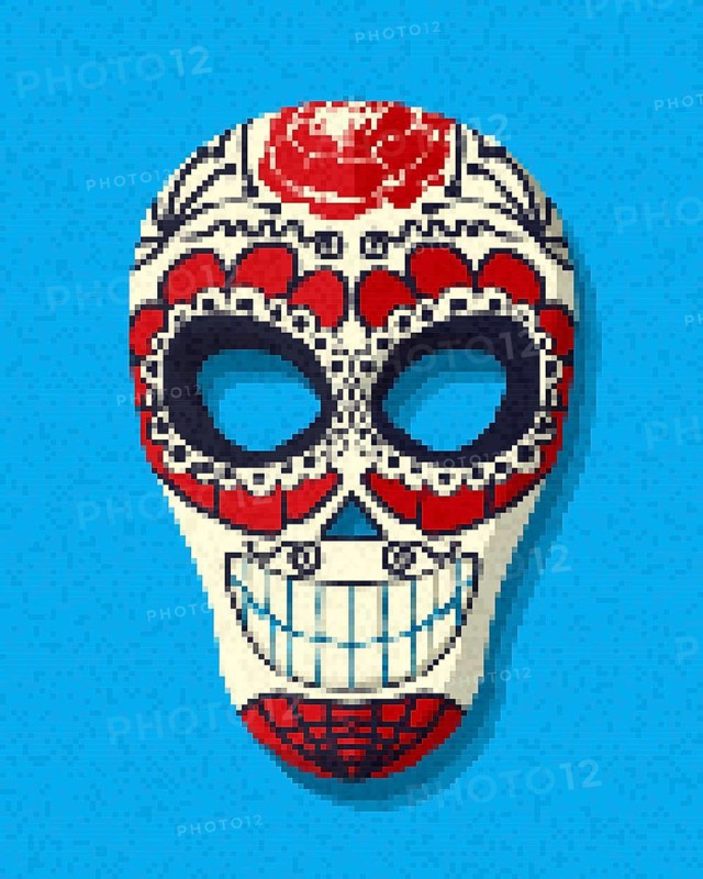 Pixel art sugar skull
