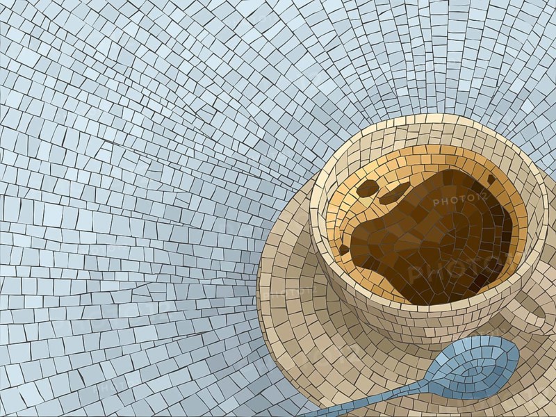 Coffee cup and spoon
