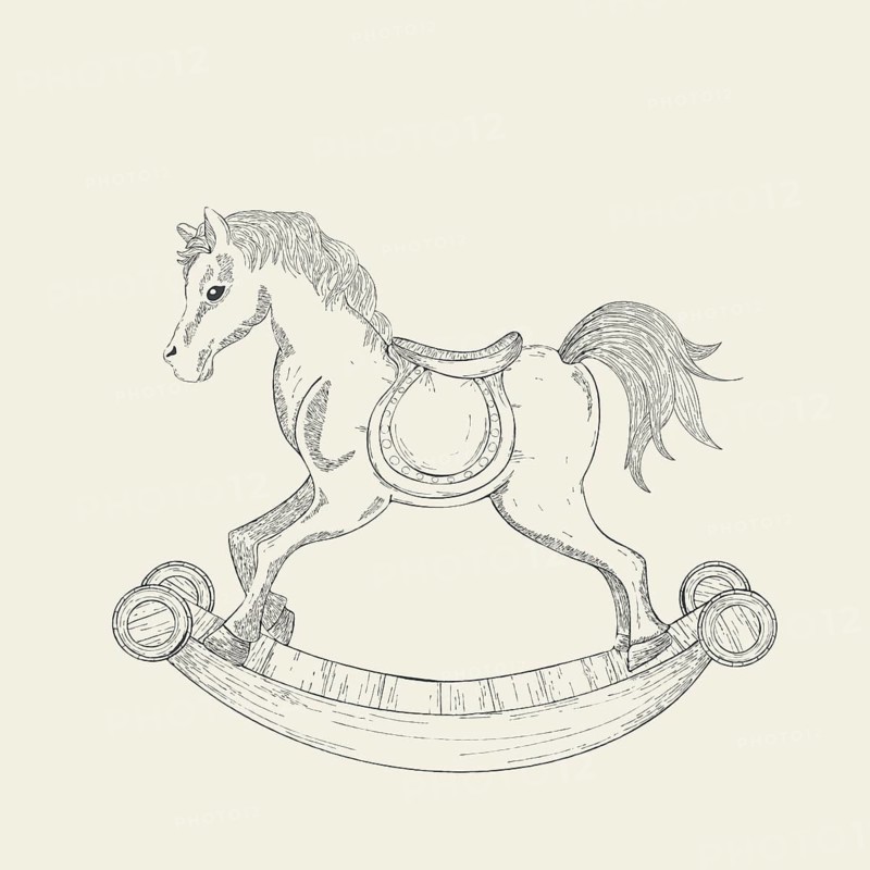 Hand drawn rocking horse