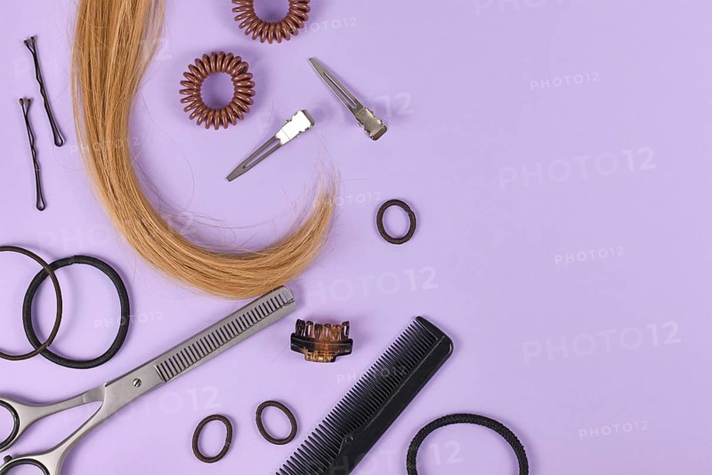 Hair styling concept with dark blond hair