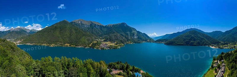 A 180 degree view of lake Ledro in the province of Trento Italy