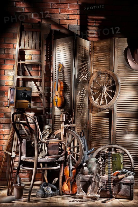 Still life with old ladder