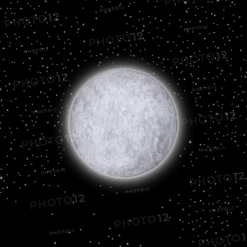 Full moon and stars