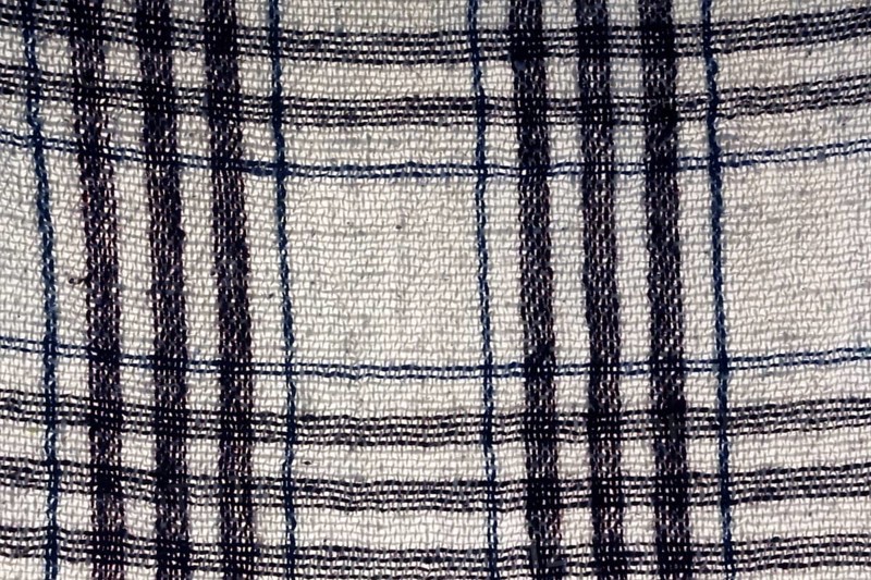 Plaid fabric detailed background in blue and white