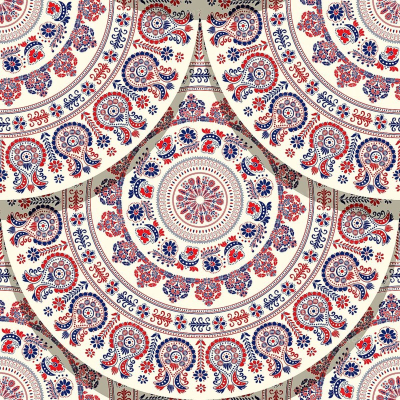 Seamless pattern with Hungarian traditional motif for your design