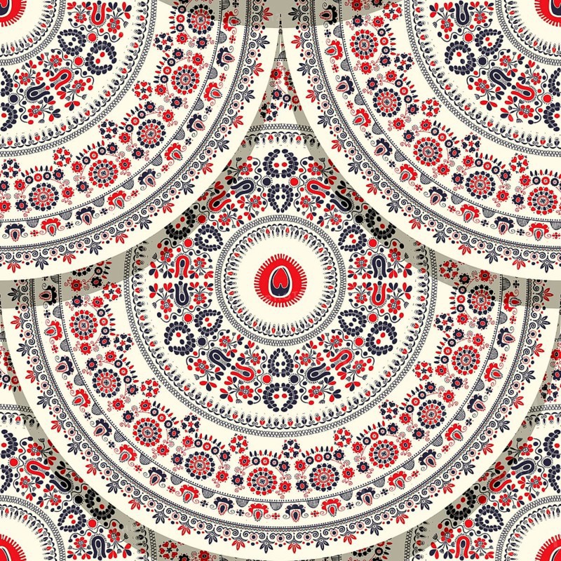 Seamless pattern with Hungarian traditional motif for your design