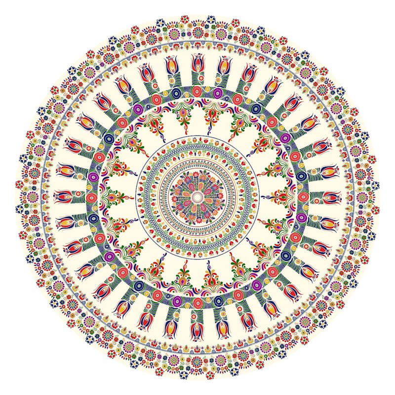 Traditional Hungarian round decorative element
