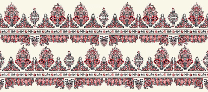 Hungarian seamless vector pattern. Kalocsa floral ethnic ornament. Traditional embroidery flower design for print