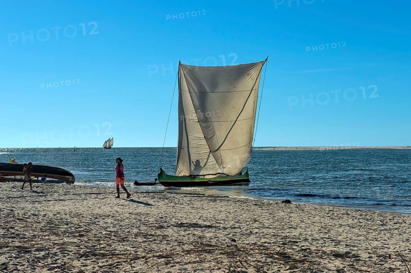 Fishing boat on the beach of Betany village