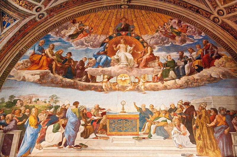 Wall fresco The Adoration of the Monstrance