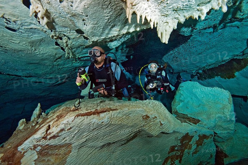 Diver in freshwater cave