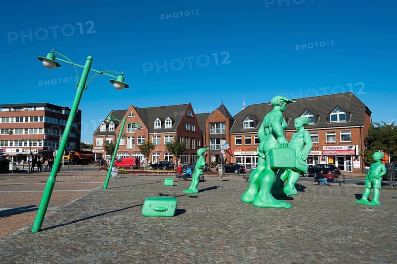 Sculptures on station forecourt