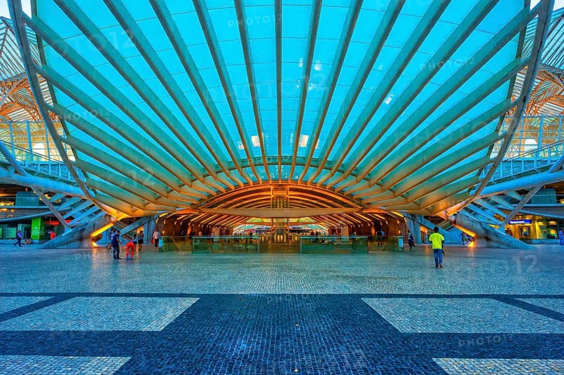 Oriente train station at sunset