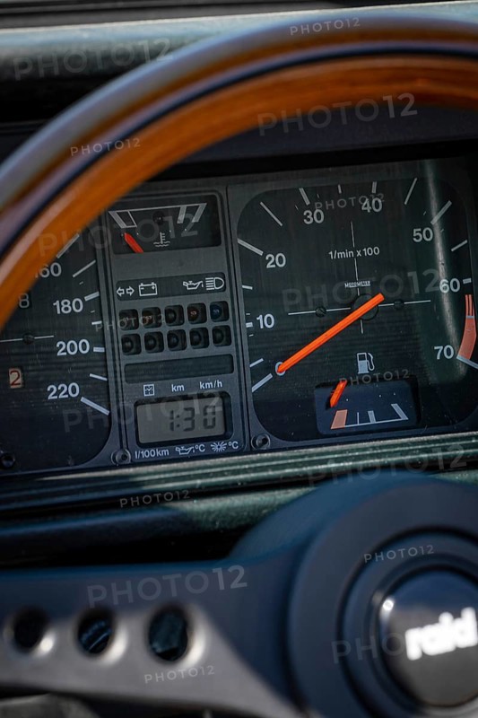 Speedometer of a vintage VW Golf