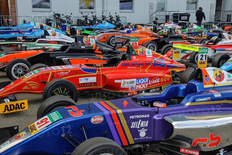 Formula 4 race car in Parc Ferme after car race