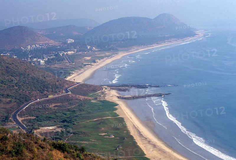 A scene of Sagar Nagar beach and Rushikonda beach from the Kailasagiri in Visakhapatnam Vizag