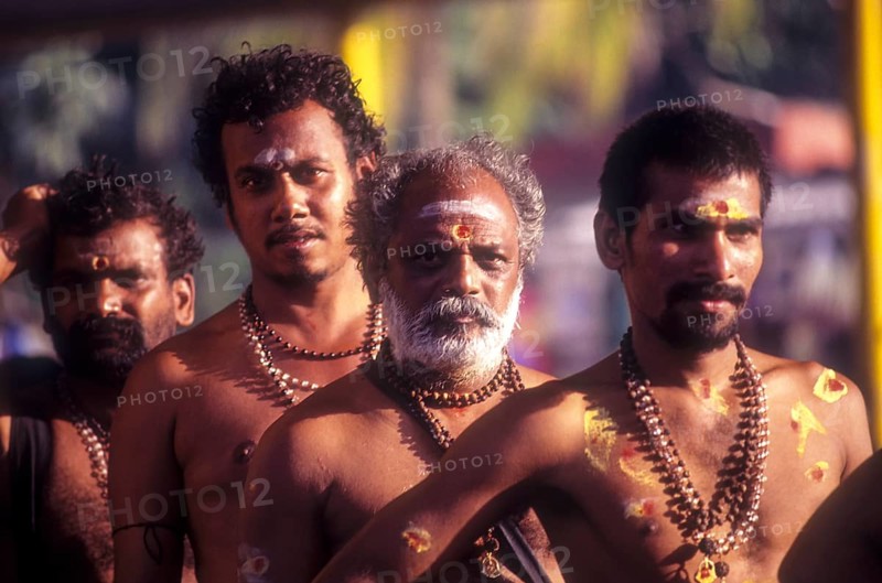 Ayyappan devotees in a queue