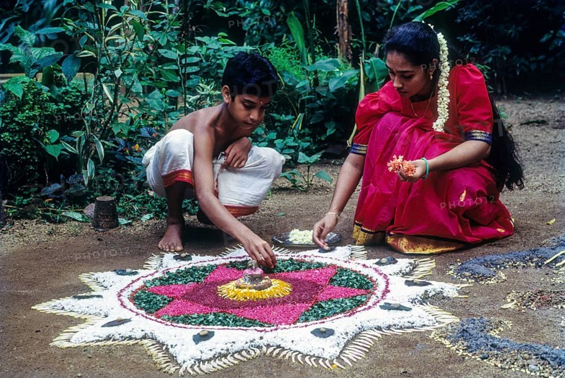 Aththapoovu or Floral decoration during Onam festival in Aranmula