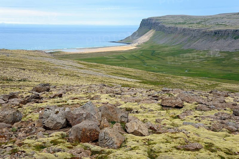 Beach and cliffs near Breidavik