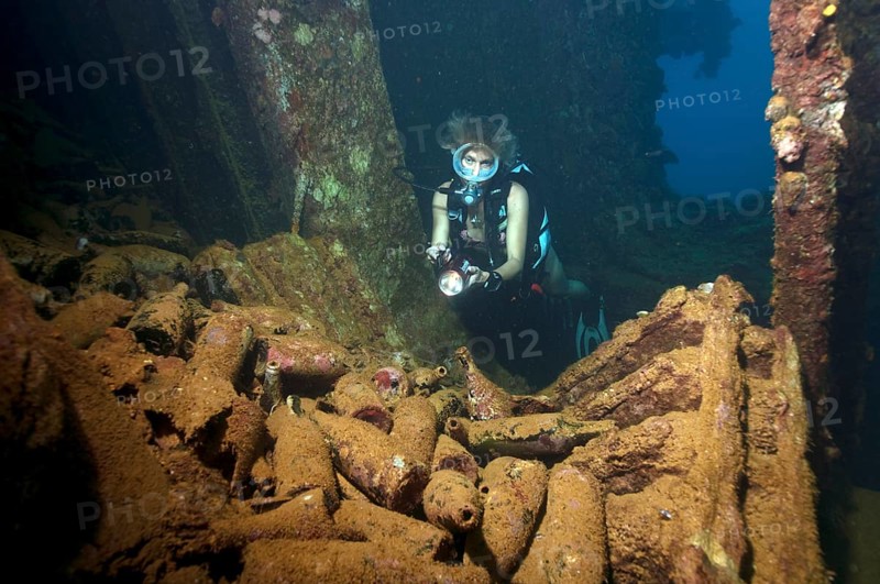 Divers and Wine Bottles