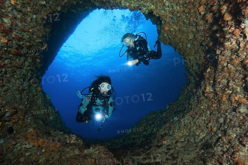 Diver in Nereus Cave