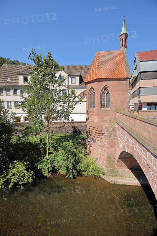 St. Nicholas Chapel built in 1400 at the St. Nicholas Bridge over the Nagold in Calw