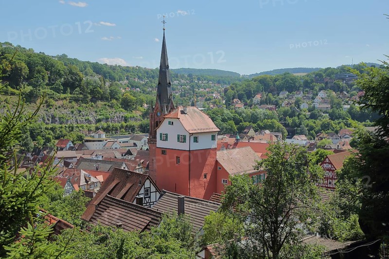 View of St. Peter and Paul Church and Der Lange in Calw